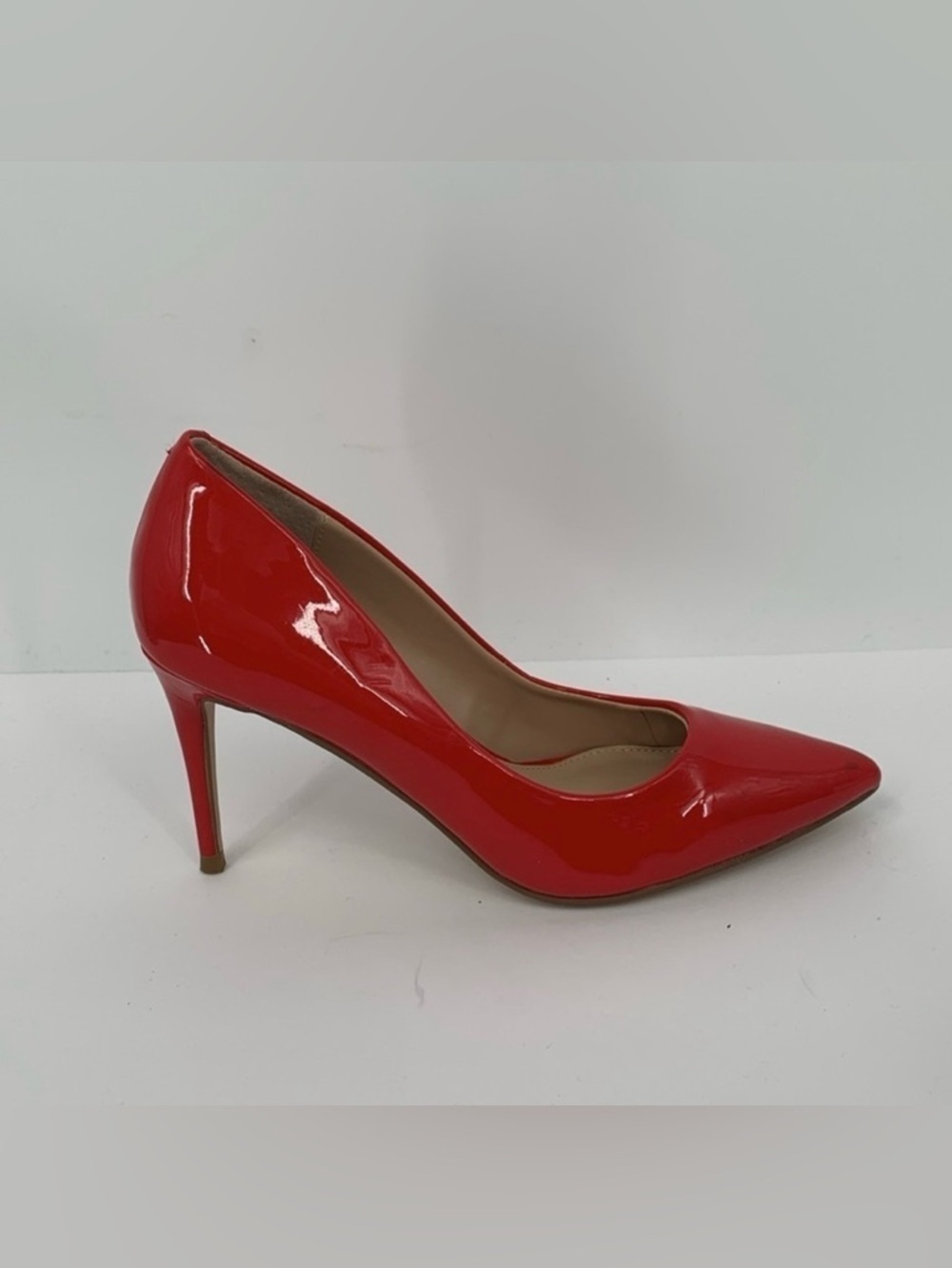 Steve Madden Luiza stiletto pumps shoe red patent high heel pointed toe sexy 7
